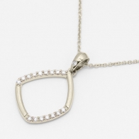 Pride white diamond geometric necklace