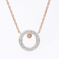 Dita Argyle pink and white diamond circle necklace
