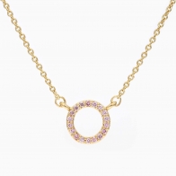 Flight Argyle pink diamond circle necklace