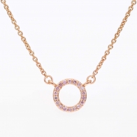 Flight Argyle pink diamond circle necklace