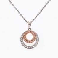Oslo Argyle pink and white diamond circle pendant