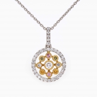 Isobella rainbow diamond flower pendant