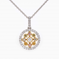 Isobella rainbow diamond flower necklace