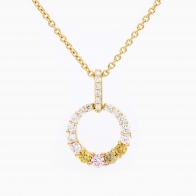 Celeste rainbow diamond circle necklace