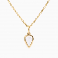 Banksiae pear rose cut diamond bezel set necklace