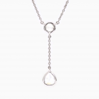 Moschata pear rose cut lariat white diamond necklace