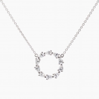 Wreathe pear cut white diamond necklace