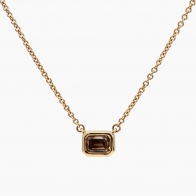 Emerald lumiere emerald cut champagne diamond necklace