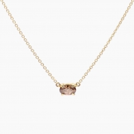 Ellipse oval-cut champagne diamond necklace