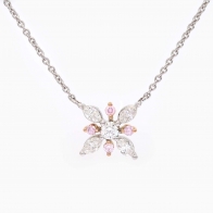 Polaris Argyle pink and white diamond necklace
