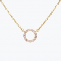 Flight Argyle pink diamond circle necklace