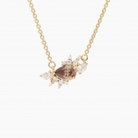 Minnelli pear and round-cut Argyle champagne and white diamond necklace