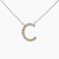 Love Letter C fancy yellow diamond necklace