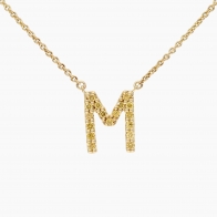 Love Letter M fancy orange diamond necklace
