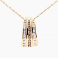 Chrysler champagne and white diamond necklace