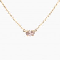 Ellipse oval-cut champagne diamond solitaire necklace