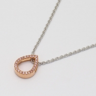 Viola Argyle pink diamond pear necklace