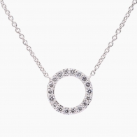 Flight white diamond circle necklace