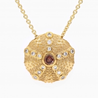 Urchin champagne and white diamond necklace
