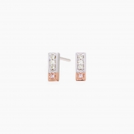 Manila Argyle pink and white diamond bar earrings