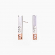 Nolita Argyle pink and white diamond bar earrings