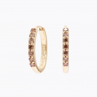 Melody champagne diamond huggie earrings