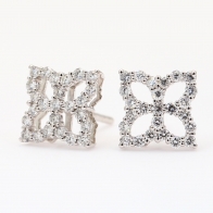 Ulysses white diamond stud earrings