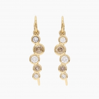 Serelle champagne and white diamond drop shepherd hook earrings