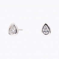 Elixer pear-cut white diamond stud earrings