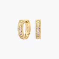 Indiana rainbow diamond huggie earrings