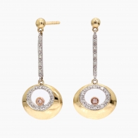 Crescent Argyle light pink champagne and white diamond earrings