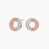 Rare white and Argyle pink champagne diamond stud earrings