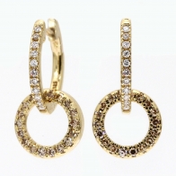 Echo white and champagne diamond circle huggie earrings