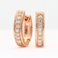 Indiana white diamond huggie earrings