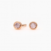 0.09 Carat Argyle pink diamond bezel set Lumiere stud earrings