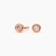 Lumiere 0.09ct Argyle pink diamond bezel set stud earrings