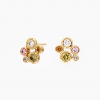 Bubbles rainbow diamond stud earrings