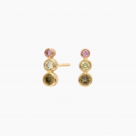 Comet rainbow diamond stud earrings
