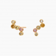 Nebula rainbow diamond stud earrings