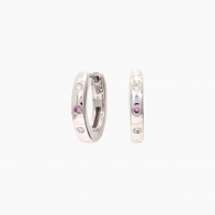 Marley Argyle pink and white diamond huggie earrings