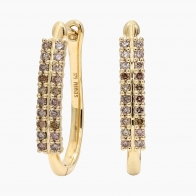 Lyric champagne diamond hoop earrings