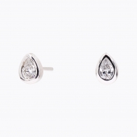 Elixer pear cut white diamond stud earrings