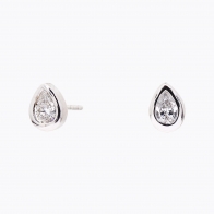 Elixer pear-cut white diamond stud earrings