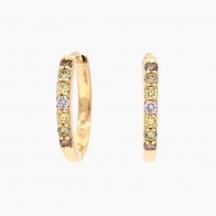 Melody rainbow diamond huggie earrings