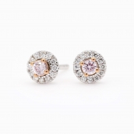 Rouge Argyle pink and white diamond stud earrings