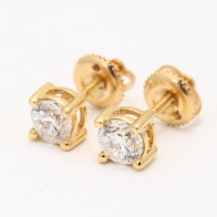 1.00 Carat White Diamond Stud Earrings