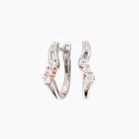 Tiana Argyle pink and white diamond huggie earrings