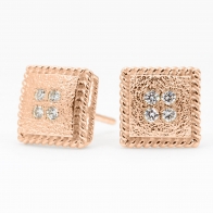 Tenille white diamond square stud earrings