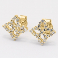 Ulysses white diamond stud earrings