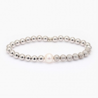 Yellabinna quandong and white pearl bracelet